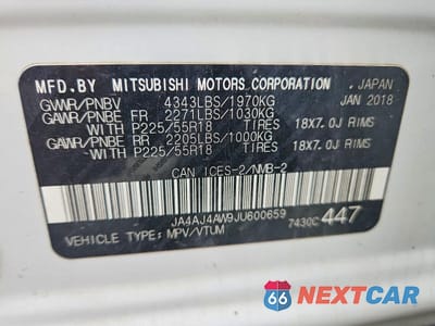 Zdjęcie 13 z 13 samochodu: 2018 MITSUBISHI RVR SE LIMITED VIN:JA4AJ4AW9JU600659 - miniatura