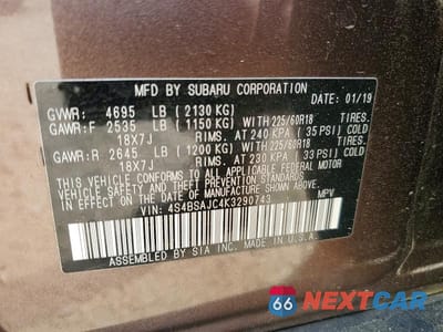 Zdjęcie 13 z 13 samochodu: 2019 SUBARU OUTBACK 2.5I LIMITED VIN:4S4BSAJC4K3290743 - miniatura