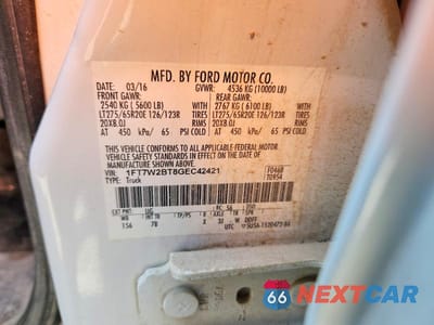 Zdjęcie 13 z 13 samochodu: 2016 FORD F250 SUPER DUTY VIN:1FT7W2BT8GEC42421 - miniatura