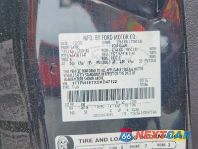 Zdjęcie 13 z 13 samochodu: 2013 FORD F150 SUPERCREW VIN:1FTFW1ETXDKD47122 - miniatura