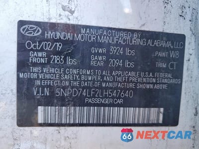 Zdjęcie 13 z 13 samochodu: 2020 HYUNDAI ELANTRA SE VIN:5NPD74LF2LH547640 - miniatura