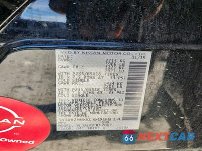 Zdjęcie 14 z 14 samochodu: 2019 NISSAN PATHFINDER S VIN:5N1DR2MNXKC609814 - miniatura