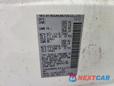 Zdjęcie 13 z 13 samochodu: 2013 NISSAN PATHFINDER S VIN:5N1AR2MM9DC622132 - miniatura