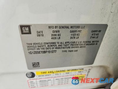 Zdjęcie 12 z 12 samochodu: 2011 CHEV MALIBU LTZ VIN:1G1ZE5E70BF151277 - miniatura