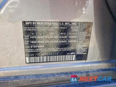 Zdjęcie 10 z 14 samochodu: 2011 MERCEDES-BENZ GL 450 4MATIC VIN:4JGBF7BE6BA688314 - miniatura