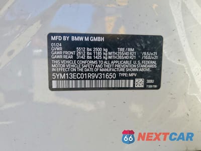 Zdjęcie 13 z 13 samochodu: 2024 BMW X3 M VIN:5YM13EC01R9V31650 - miniatura
