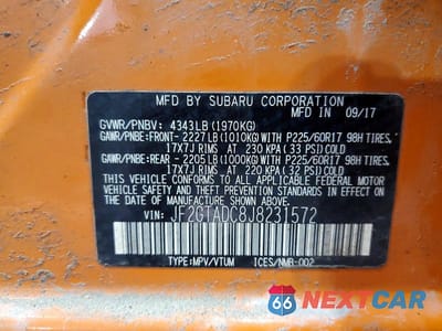 Zdjęcie 12 z 12 samochodu: 2018 SUBARU CROSSTREK PREMIUM VIN:JF2GTADC8J8231572 - miniatura