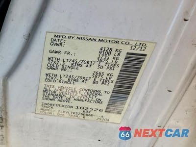 Zdjęcie 14 z 14 samochodu: 2013 NISSAN NV 2500 VIN:1N6BF0LX1DN102526 - miniatura