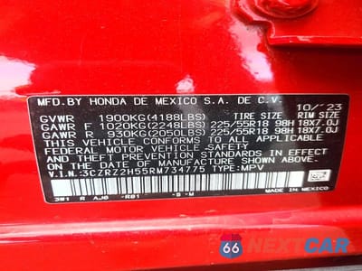 Zdjęcie 13 z 13 samochodu: 2024 HONDA HR-V SPORT VIN:3CZRZ2H55RM734775 - miniatura