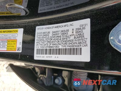 Zdjęcie 12 z 12 samochodu: 2021 HONDA ACCORD TOURING HYBRID VIN:1HGCV3F98MA010833 - miniatura