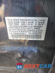 Zdjęcie 12 z 12 samochodu: 2009 HONDA FIT SPORT VIN:JHMGE88479S028111 - miniatura
