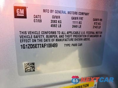 Zdjęcie 13 z 13 samochodu: 2010 CHEVROLET MALIBU 2LT VIN:1G1ZD5E77AF108489 - miniatura