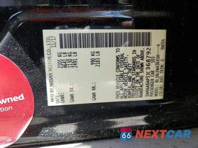 Zdjęcie 14 z 14 samochodu: 2018 NISSAN MAXIMA 3.5 SL VIN:1N4AA6AP3JC368792 - miniatura