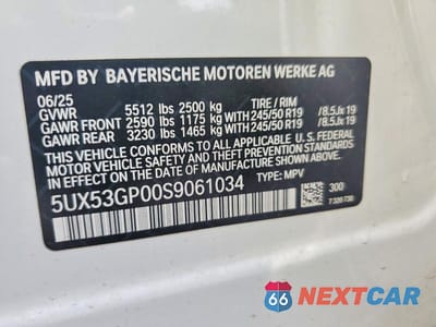 Zdjęcie 13 z 13 samochodu: 2025 BMW X3 30 XDRIVE VIN:5UX53GP00S9061034 - miniatura