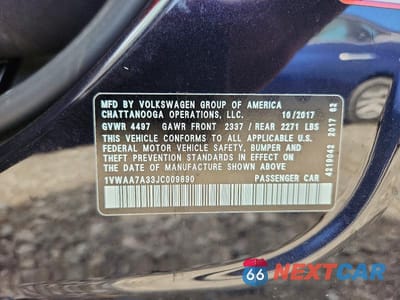 Zdjęcie 12 z 12 samochodu: 2018 VOLKSWAGEN PASSAT S VIN:1VWAA7A33JC009890 - miniatura