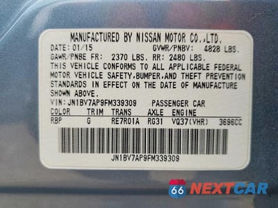 Zdjęcie 13 z 13 samochodu: 2015 INFINITI Q50 PREMIUM VIN:JN1BV7AP9FM339309 - miniatura