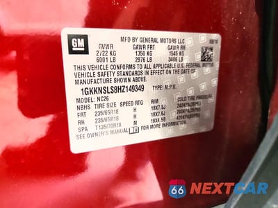Zdjęcie 13 z 13 samochodu: 2017 GMC ACADIA SLE VIN:1GKKNSLS8HZ149349 - miniatura