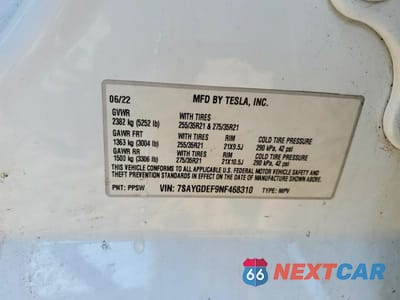 Zdjęcie 14 z 14 samochodu: 2022 TESLA MODEL Y VIN:7SAYGDEF9NF468310 - miniatura