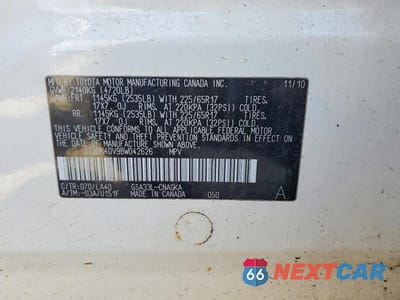 Zdjęcie 13 z 13 samochodu: 2011 TOYOTA RAV4 VIN:2T3DK4DV9BW042626 - miniatura