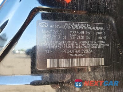 Zdjęcie 12 z 12 samochodu: 2010 HYUNDAI SONATA LIMITED V6 VIN:5NPEU4AF4AH595654 - miniatura