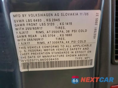 Zdjęcie 13 z 13 samochodu: 2006 VOLKSWAGEN TOUAREG 3.2 VIN:WVGZG77L96D038433 - miniatura