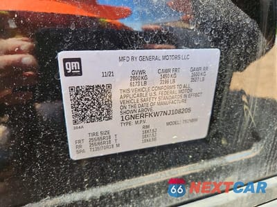 Zdjęcie 14 z 14 samochodu: 2022 CHEVROLET TRAVERSE LS VIN:1GNERFKW7NJ108205 - miniatura