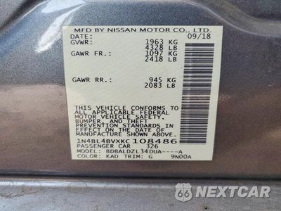 Zdjęcie 12 z 12 samochodu: 2019 NISSAN ALTIMA S VIN:1N4BL4BVXKC108486 - miniatura