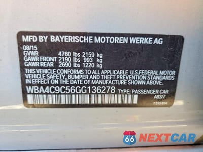 Zdjęcie 12 z 12 samochodu: 2016 BMW 428 XI GRAN COUPE SULEV VIN:WBA4C9C56GG136278 - miniatura