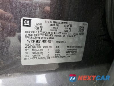 Zdjęcie 13 z 13 samochodu: 2015 CADILLAC ESCALADE ESV LUXURY VIN:1GYS4SKJ1FR714961 - miniatura