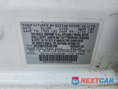 Zdjęcie 12 z 12 samochodu: 2024 NISSAN VERSA VIN:3N1CN8EV2RL861250 - miniatura