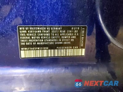 Zdjęcie 12 z 12 samochodu: 2015 VOLKSWAGEN GOLF R VIN:WVWLF7AU3FW231096 - miniatura