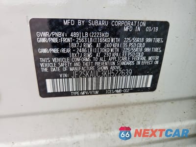Zdjęcie 13 z 13 samochodu: 2019 SUBARU FORESTER LIMITED VIN:JF2SKAUC3KH522639 - miniatura