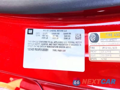 Zdjęcie 12 z 12 samochodu: 2015 CADILLAC ATS LUXURY VIN:1G6AB1RXXF0126351 - miniatura