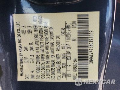 Zdjęcie 12 z 12 samochodu: 2008 NISSAN ALTIMA 2.5S VIN:1N4AL24E38C193659 - miniatura
