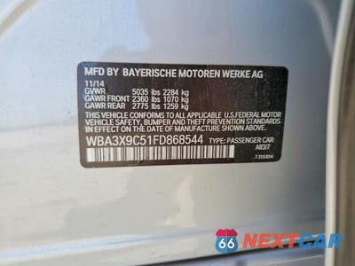 Zdjęcie 12 z 12 samochodu: 2015 BMW 335 VIN:WBA3X9C51FD868544 - miniatura