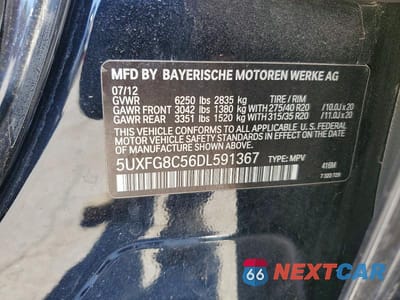Zdjęcie 13 z 13 samochodu: 2013 BMW X6 XDRIVE50I VIN:5UXFG8C56DL591367 - miniatura