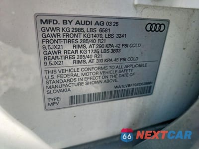 Zdjęcie 13 z 13 samochodu: 2025 AUDI Q7 PREMIUM PLUS VIN:WA1LVBF70SD028661 - miniatura