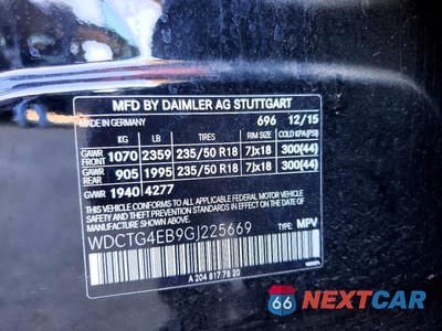 Zdjęcie 12 z 12 samochodu: 2016 MERCEDES-BENZ GLA 250 VIN:WDCTG4EB9GJ225669 - miniatura