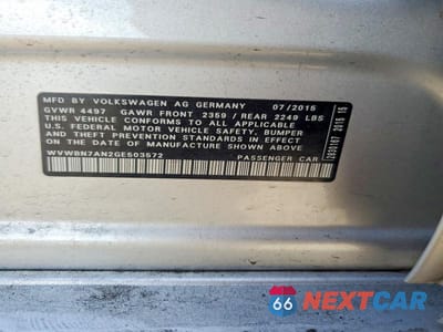 Zdjęcie 13 z 13 samochodu: 2016 VOLKSWAGEN CC BASE VIN:WVWBN7AN2GE503572 - miniatura