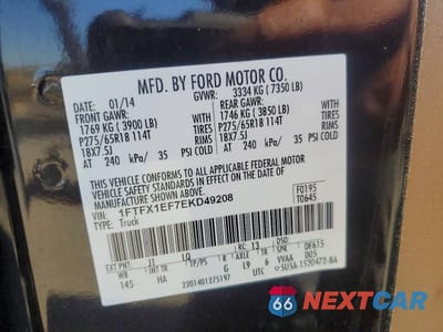 Zdjęcie 12 z 12 samochodu: 2014 FORD F150 LARIAT 4WD 5.0L V8 FFV EXT CAB VIN:1FTFX1EF7EKD49208 - miniatura