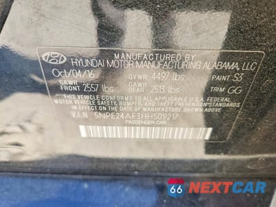 Zdjęcie 12 z 12 samochodu: 2017 HYUNDAI SONATA SE VIN:5NPE24AF3HH509217 - miniatura