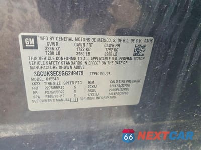 Zdjęcie 12 z 12 samochodu: 2016 CHEVROLET SILVERADO K1500 LTZ VIN:3GCUKSEC9GG249476 - miniatura