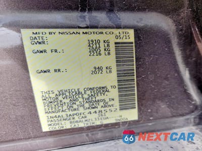Zdjęcie 13 z 13 samochodu: 2015 NISSAN ALTIMA 2.5 SV VIN:1N4AL3AP0FC448552 - miniatura