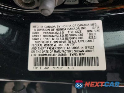 Zdjęcie 13 z 13 samochodu: 2014 HONDA CR-V LX VIN:2HKRM3H33EH566899 - miniatura