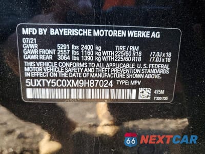 Zdjęcie 13 z 13 samochodu: 2021 BMW X3 XDRIVE30I VIN:5UXTY5C0XM9H87024 - miniatura