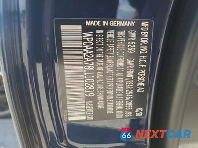 Zdjęcie 12 z 12 samochodu: 2020 PORSCHE PANAMERA BASE VIN:WP0AA2A78LL102819 - miniatura