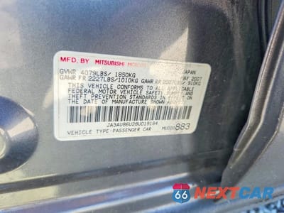 Zdjęcie 13 z 13 samochodu: 2008 MITSUBISHI LANCER GTS VIN:JA3AU86U28U019184 - miniatura