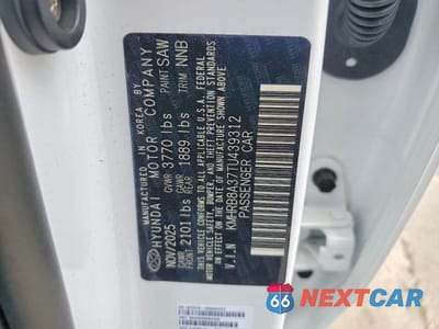 Zdjęcie 13 z 13 samochodu: 2026 HYUNDAI VENUE SE VIN:KMHRB8A37TU439312 - miniatura