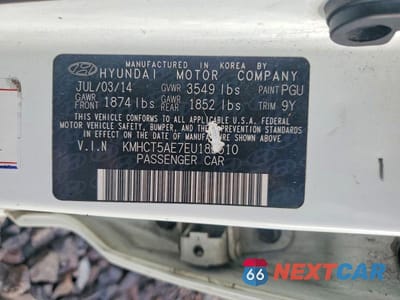 Zdjęcie 12 z 12 samochodu: 2014 HYUNDAI ACCENT GS VIN:KMHCT5AE7EU188510 - miniatura