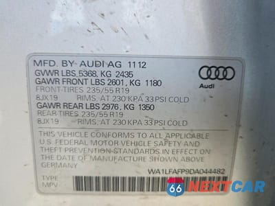 Zdjęcie 13 z 13 samochodu: 2013 AUDI Q5 PREMIUM PLUS VIN:WA1LFAFP9DA044482 - miniatura